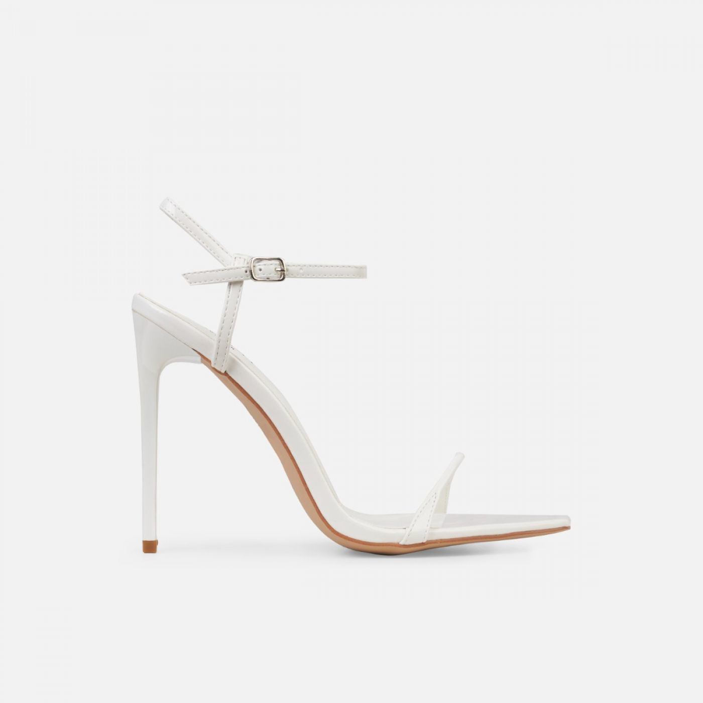 Nolan White Strappy Square Toe Stiletto Heels | Simmi Shoes