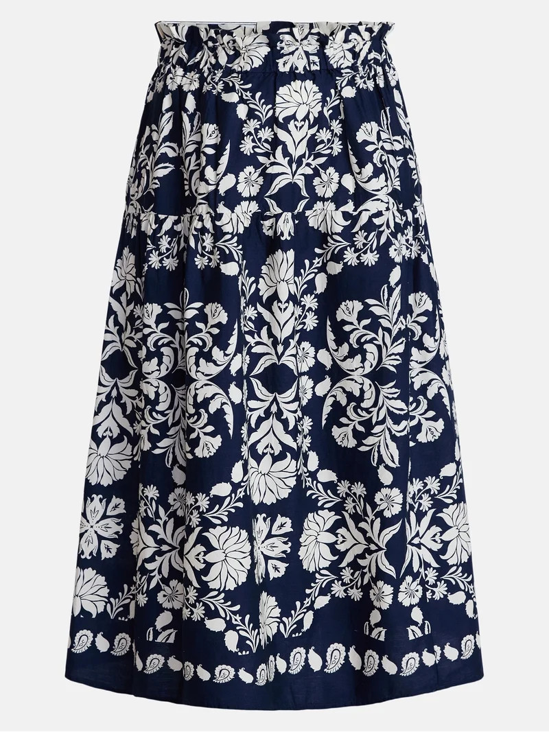Time and Tru Women\u2019s Tiered Cotton Maxi Skirt, Sizes XS-XXXL | Walmart (US)