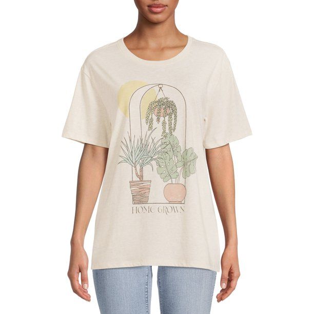 Time and Tru Women's Home Grown Graphic Short Sleeve Tee - Walmart.com | Walmart (US)