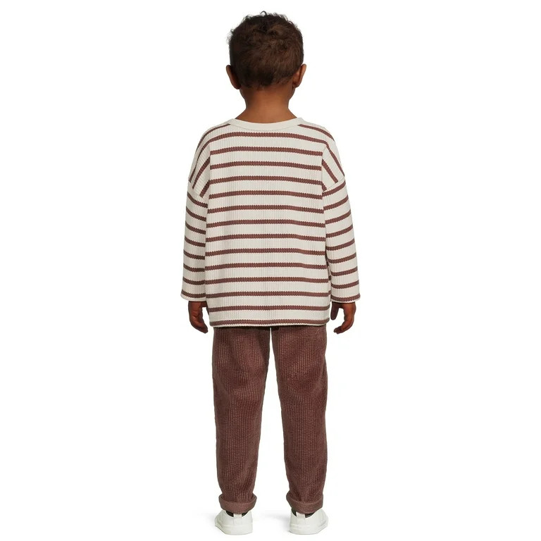 easy-peasy Baby and Toddler Boys Long Sleeve Waffle T-Shirt and Pants Outfit Set, 2-Piece, Sizes ... | Walmart (US)