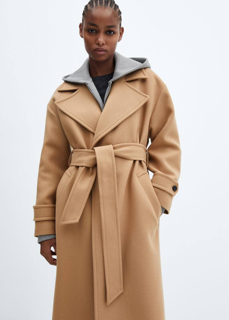 Wide lapel wool-blend coat -  Women | Mango USA | MANGO (US)