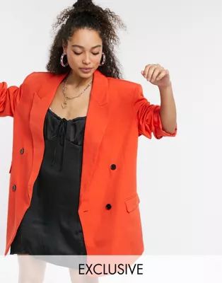 COLLUSION oversized double breasted dad blazer in red | ASOS (Global)