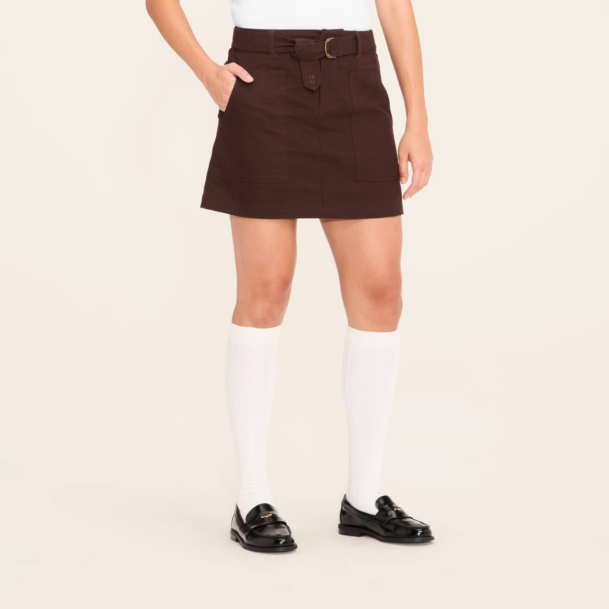 Women's Belted Mini A-Line Skirt - Woolrich x Target Brown | Target
