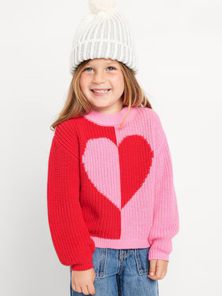 Printed Loose Puffy-Sleeve Sweater for Toddler Girls | Old Navy | Old Navy (US)