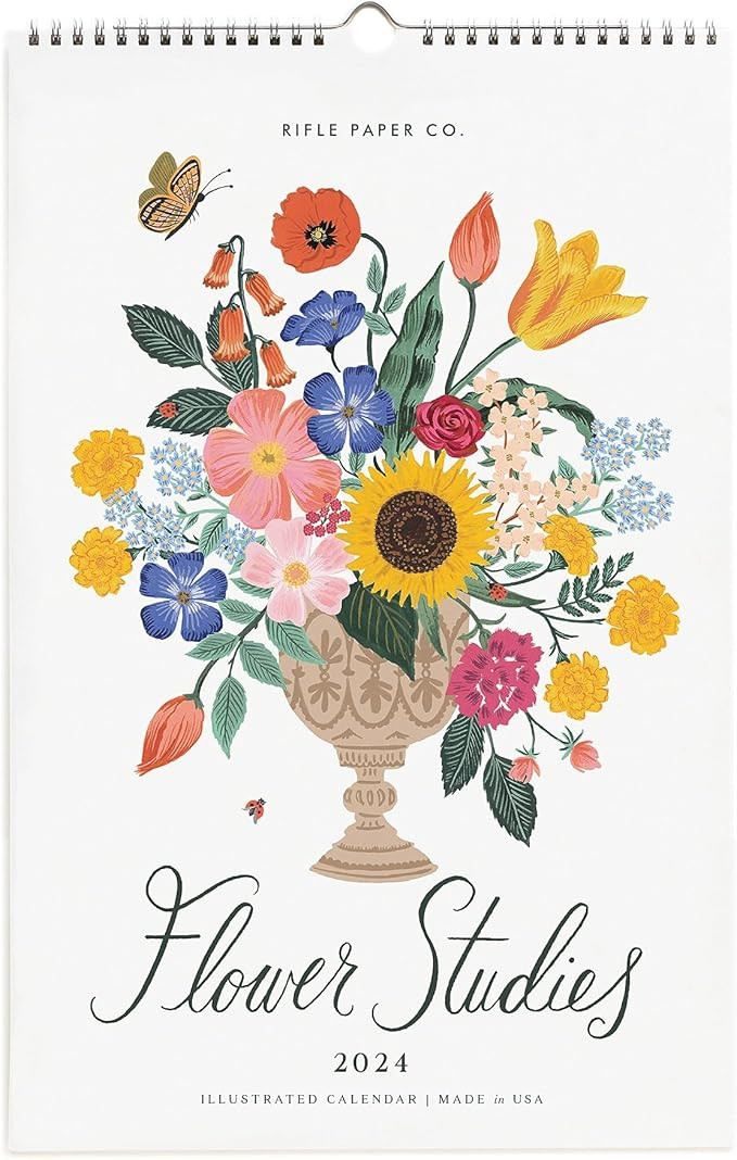 RIFLE PAPER CO. 2024 Flower Studies Wall Calendar - 12 Month Dated Calendar, Beautiful Monthly Fl... | Amazon (US)