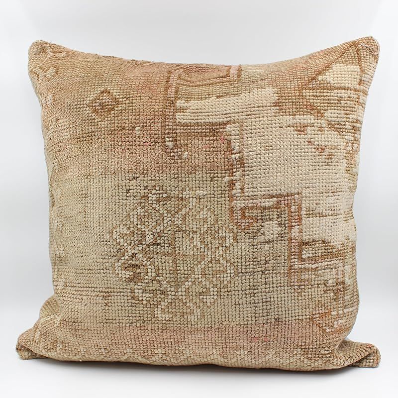 Bohemian Rug Pillow, 24x24 in,Turkish Rug Pillow Cover, Boho Carpet Pillow,Handwoven Lumbar, Thro... | Amazon (US)