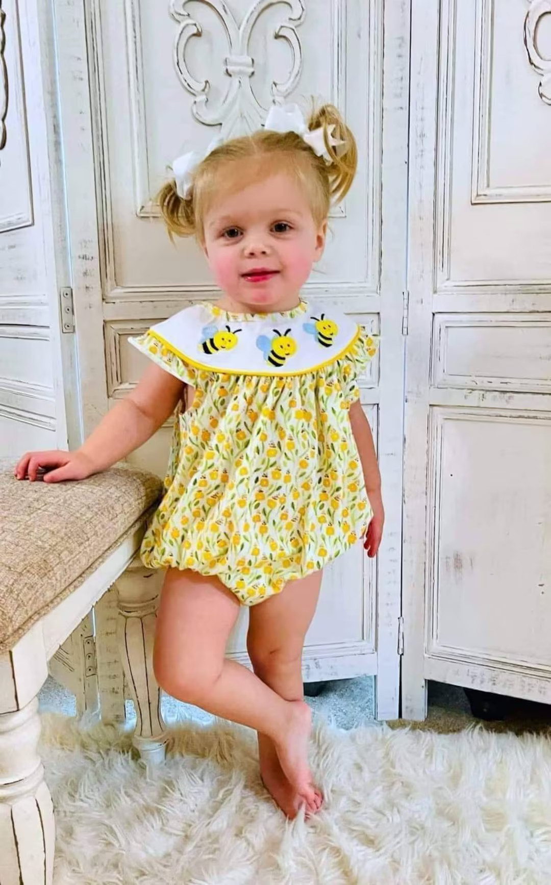 Embroidered Busy Baby Bumblebee Bubble/Bee Birthday/ Bee Party/My First Birthday/Bee Theme/Honeyb... | Etsy (US)