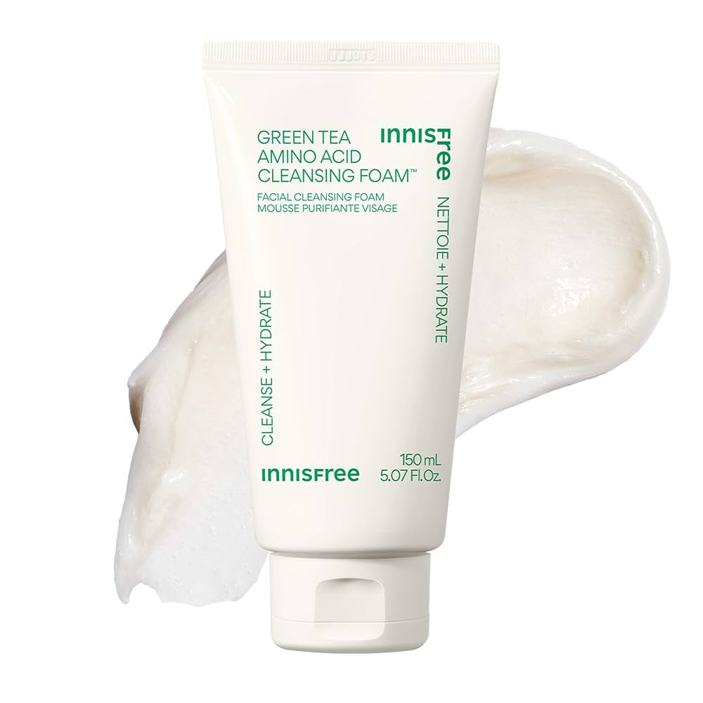 innisfree Green Tea Amino Acid Cleansing Foam, Sulfate-Free Hydrating Korean Face Wash, Gentle La... | Amazon (US)