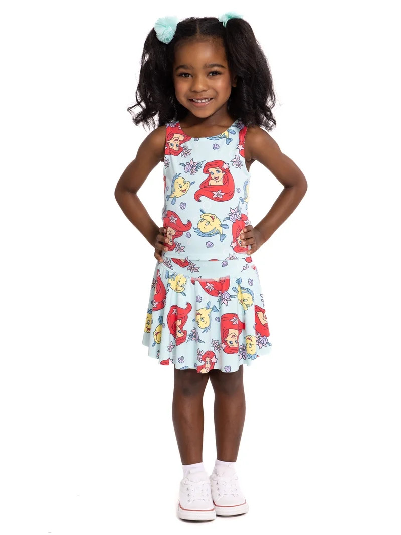 The Little Mermaid Toddler Girls' Active Tank Top and Skort Set, 2-Piece, Sizes 12M-5T | Walmart (US)