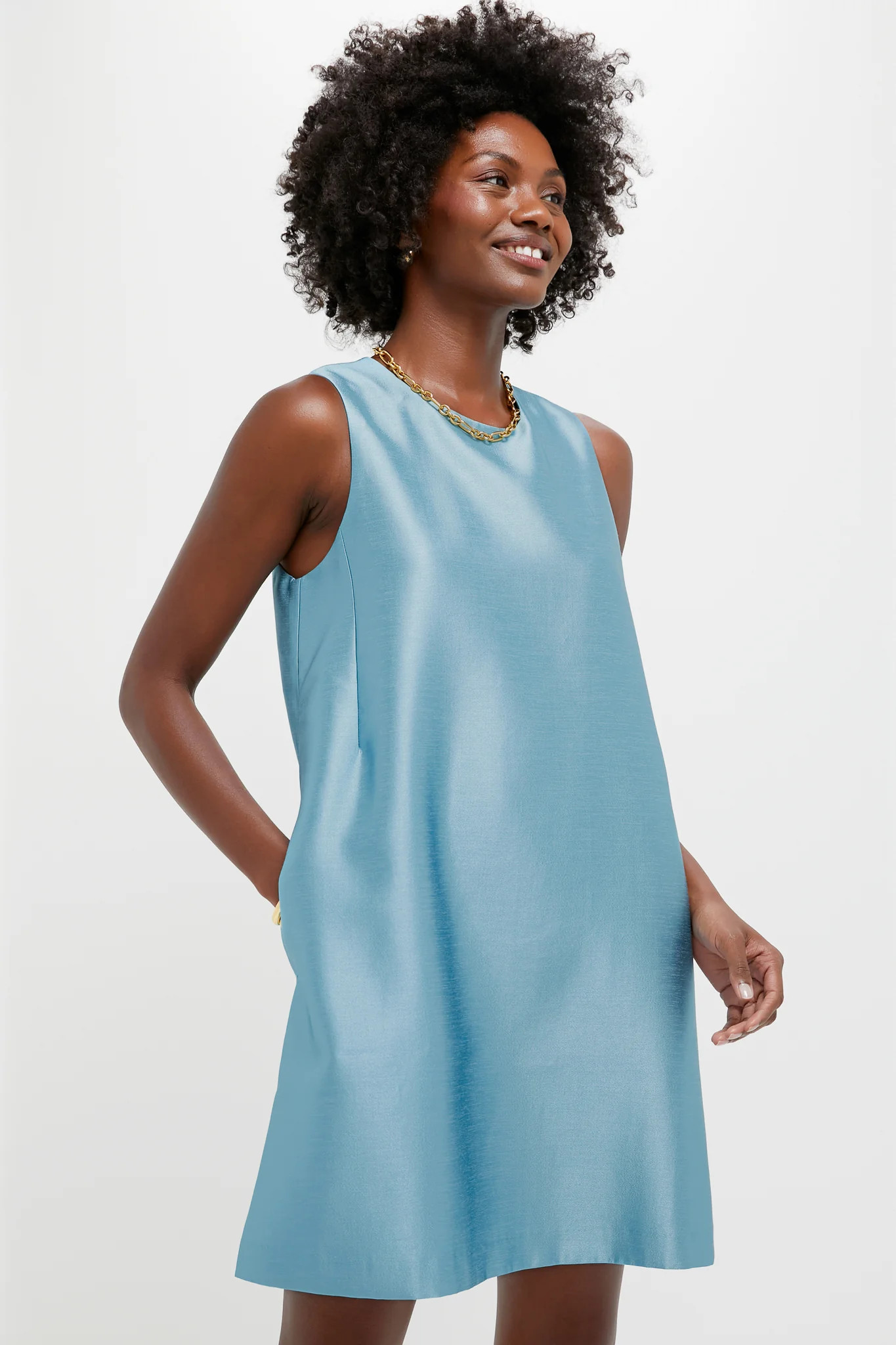 Robin's Egg Blue Dupioni Marlowe Dress | Tuckernuck (US)
