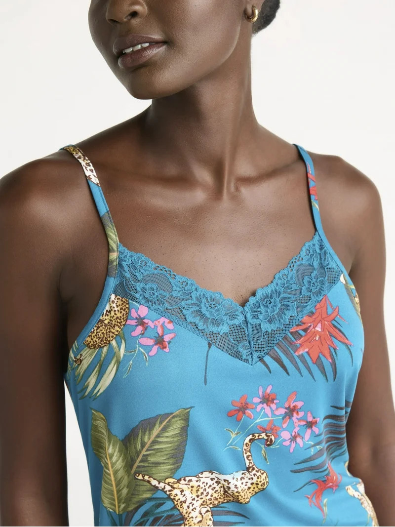 Joyspun Women’s Dreamy Soft Collection Lace Trim Knit Cami and Shorts Pajama Set, Sizes XS to 3... | Walmart (US)