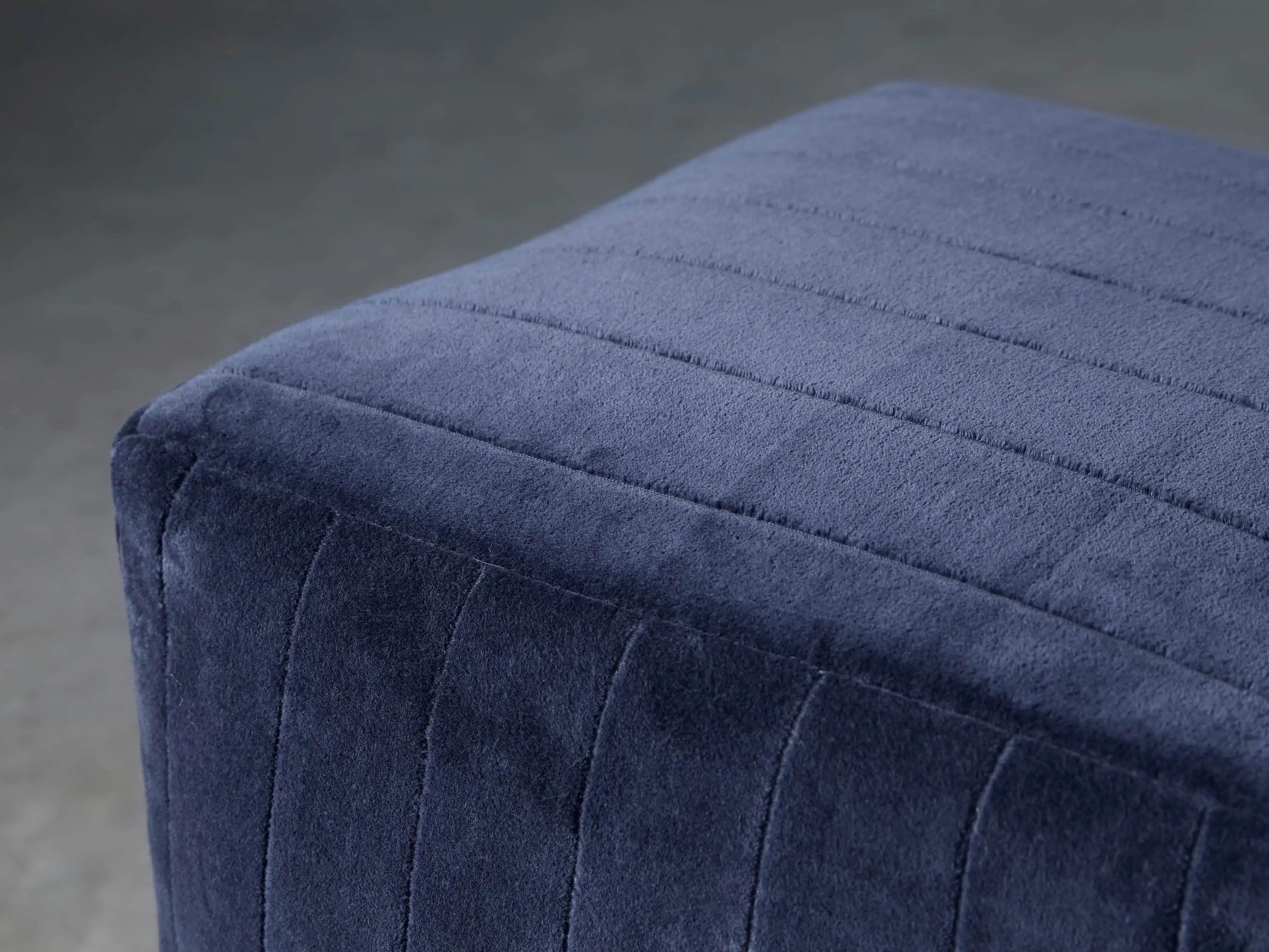 Velvet Channel Stitch Pouf | Arhaus