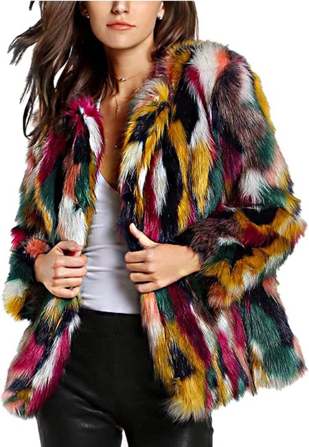 Multi color women’s faux fur coat | winter coat | colorful | fur | fashion | wardrobe capsule #blogger #colorful #fur 

#LTKbeauty #LTKSeasonal #LTKFind