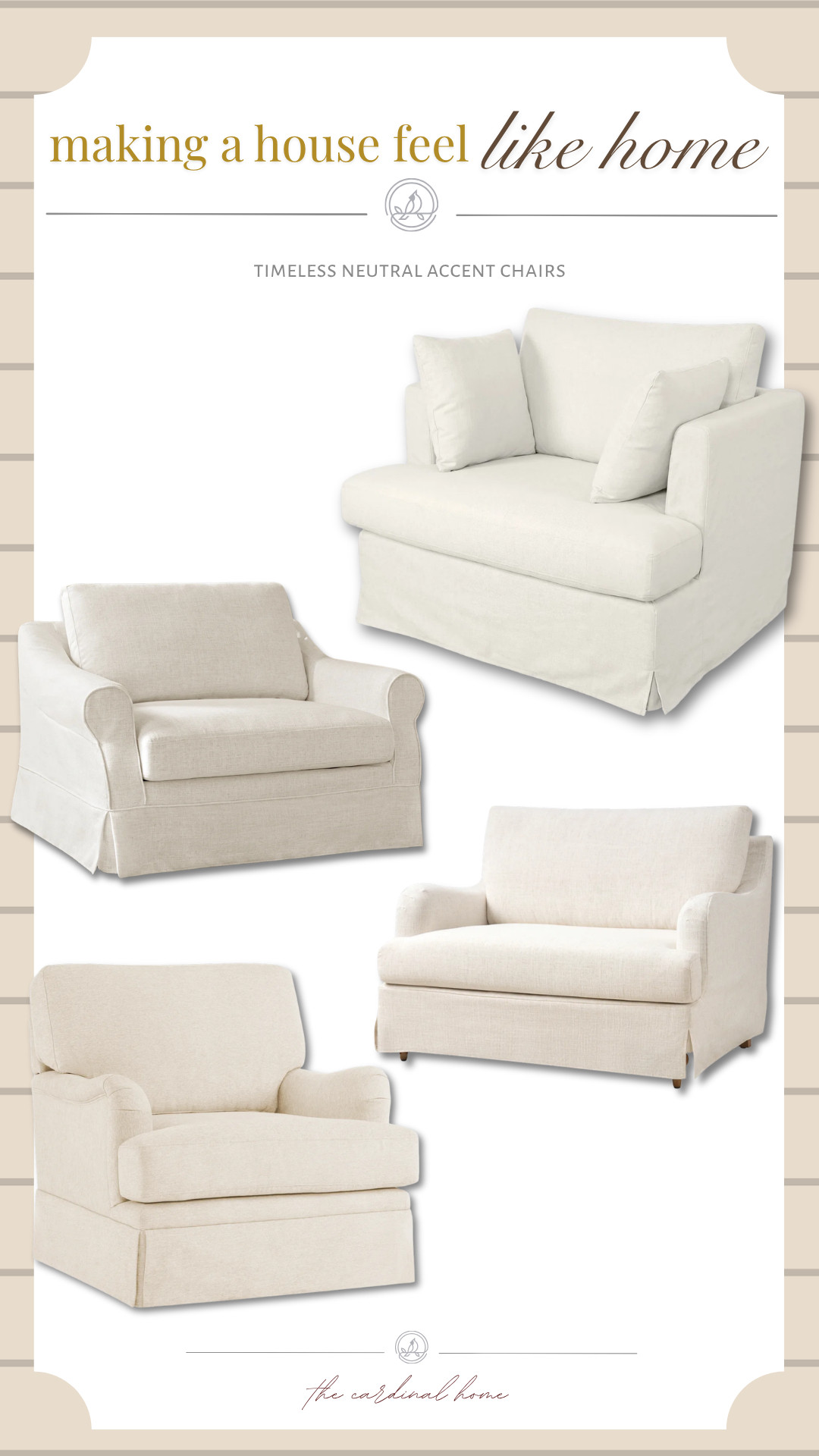 NEUTRAL ACCENT CHAIRS-timeless finds for any room

A few neutral accent chairs I’m loving right now. Easy, timeless pieces that can work in a living room, bedroom, office or cozy little corner. I rounded up a mix of textures, shapes and price points!

neutral accent chairs | accent chair | living room chairs | bedroom chair | reading chair | cozy chair | upholstered chair | boucle chair | linen chair | traditional home decor | transitional home decor | neutral furniture | living room furniture | home decor finds | timeless home style 

 #LTKHome #LTKSaleAlert