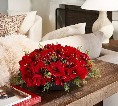 Faux Composed Red Amaryllis | Pottery Barn (US)