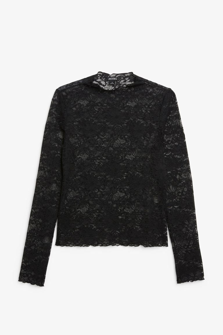 Long sleeved sheer lace top | H&M (UK, MY, IN, SG, PH, TW, HK)