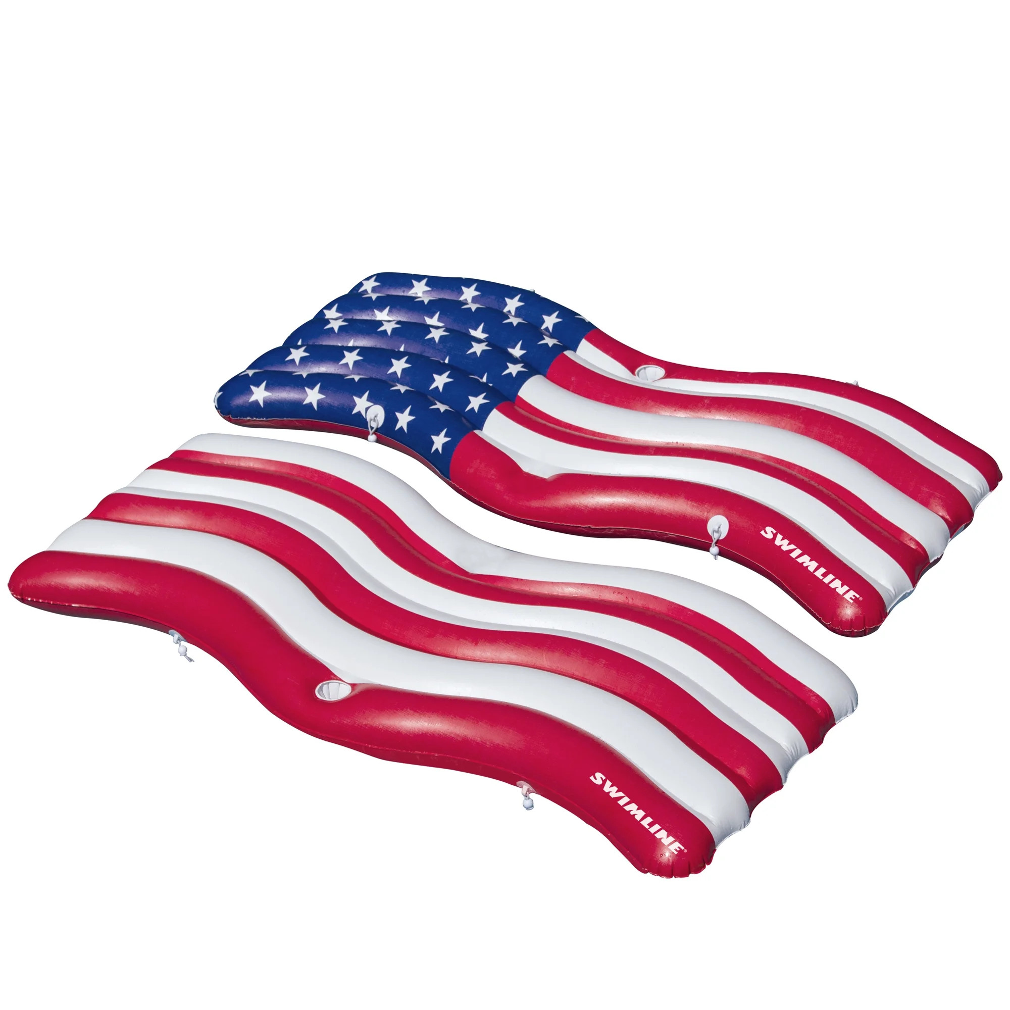 Swimline Vinyl Inflatable Americana Flag Lake ConnectorMat Pool Float, Multicolor | Walmart (US)