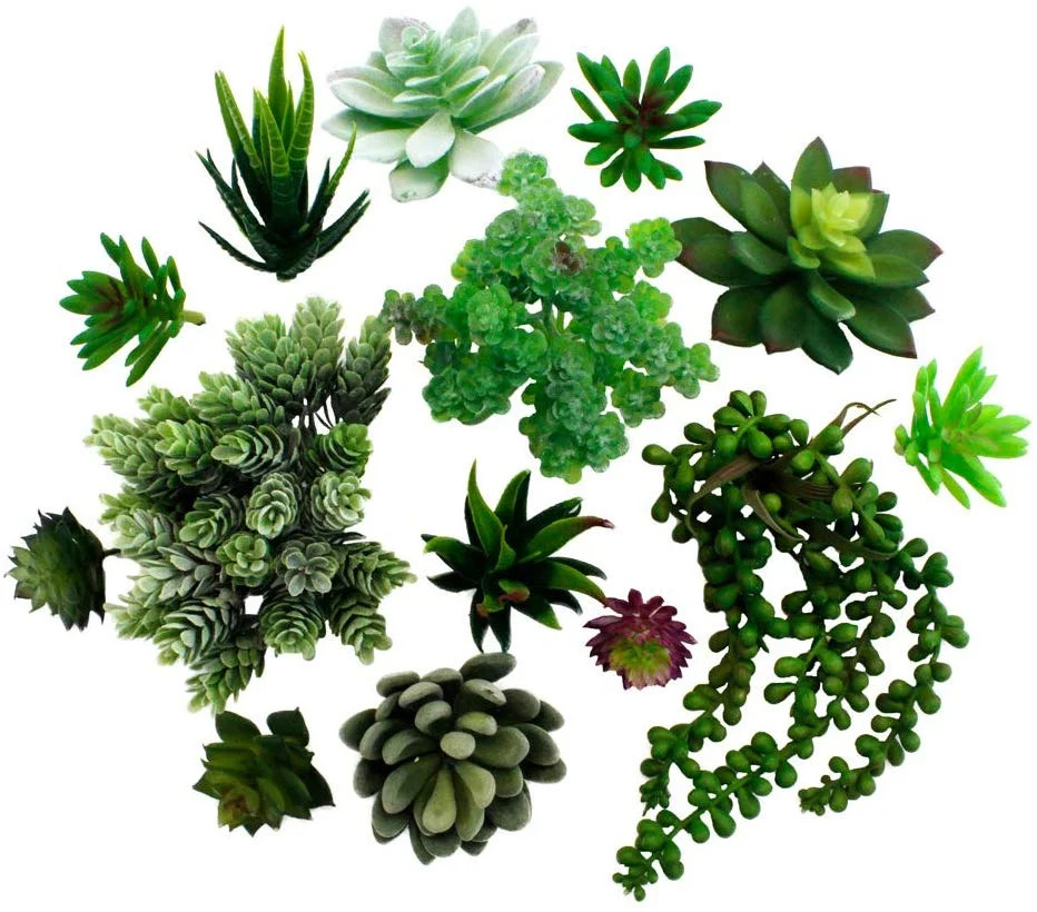 Pack of 14 Assorted Artificial Succulent Plants - Unpotted Faux Succulent for Floral Arrangements... | Walmart (US)