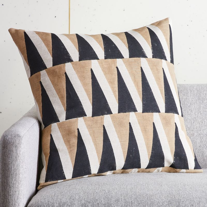 23" Bodhi Block-Print Pillow | CB2 | CB2