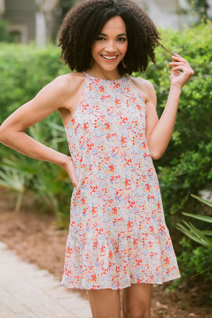 Worth It Ivory White Ditsy Floral Dress | The Mint Julep Boutique