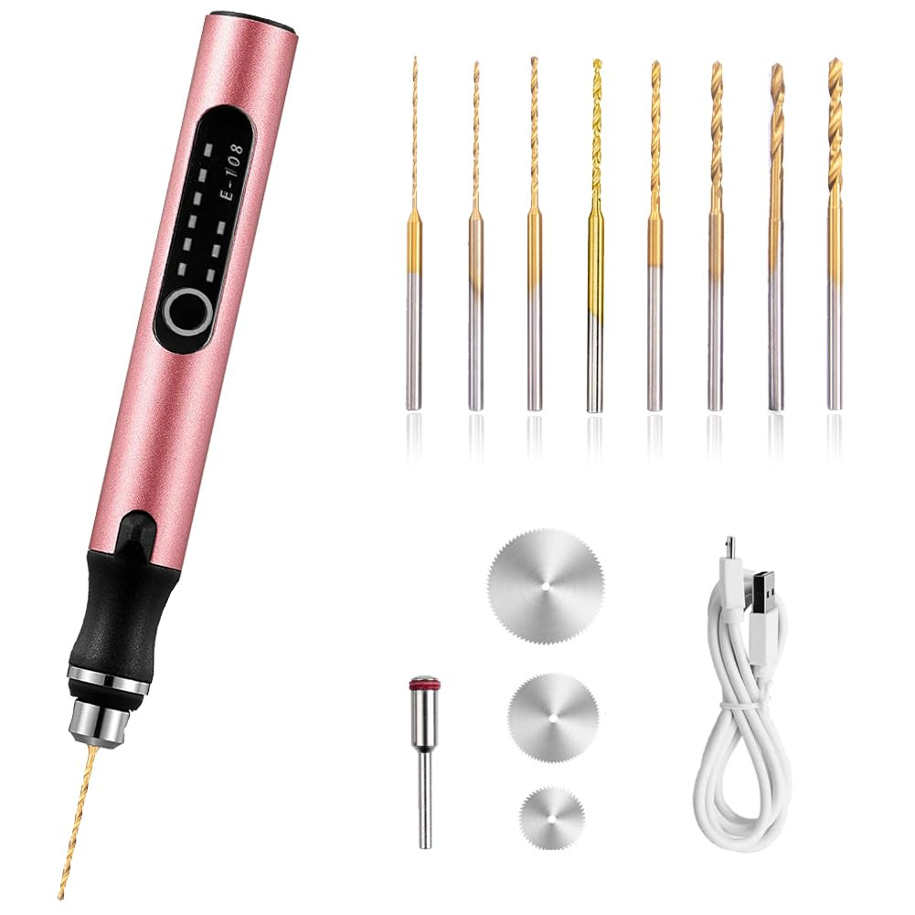 3-Speed Cordless Mini Drill Pen with 8 Small Bits, Rechargeable Electric Hand Pin Vise, Resin Set... | Amazon (CA)