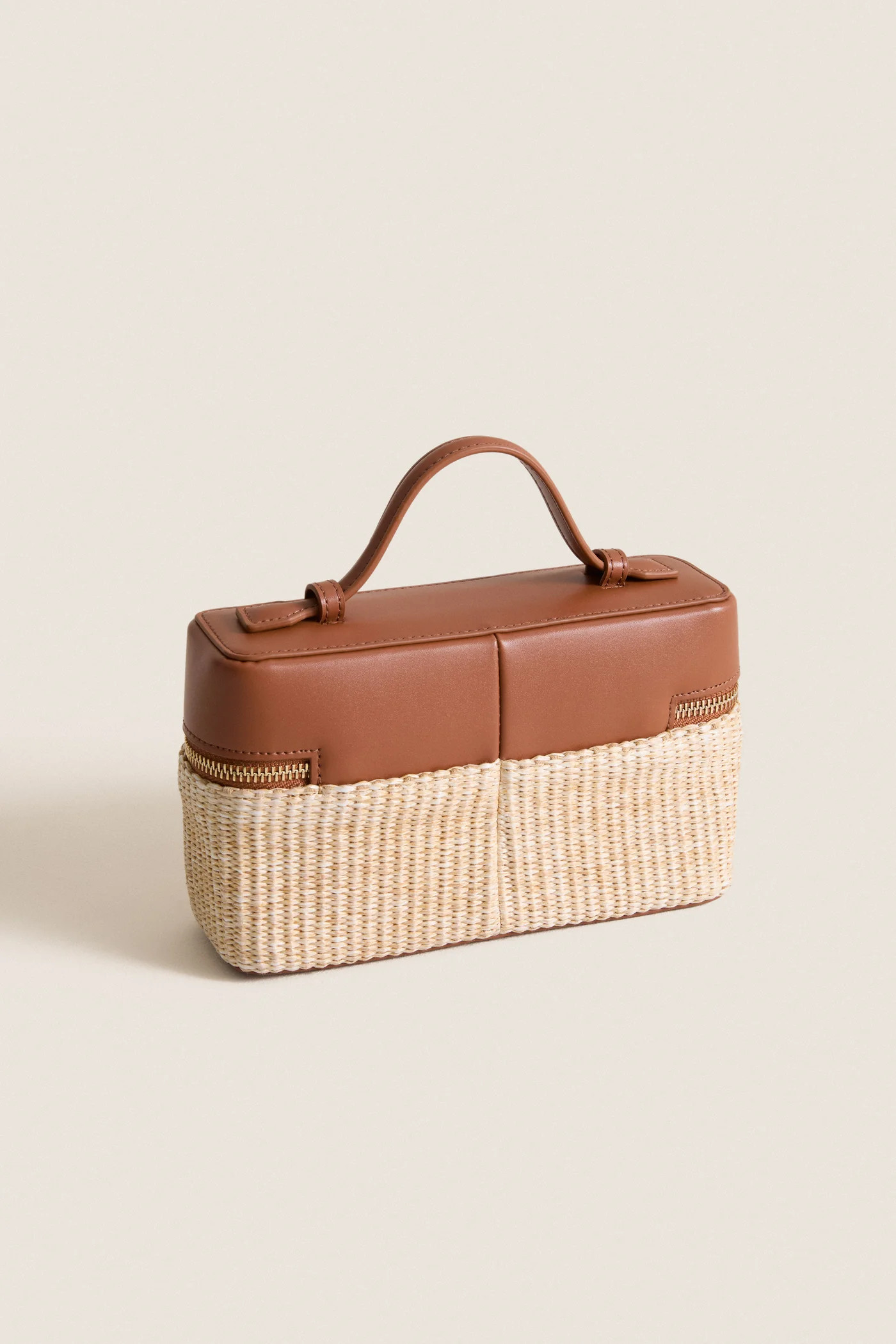 Cognac and Raffia Box Bag | Tuckernuck (US)