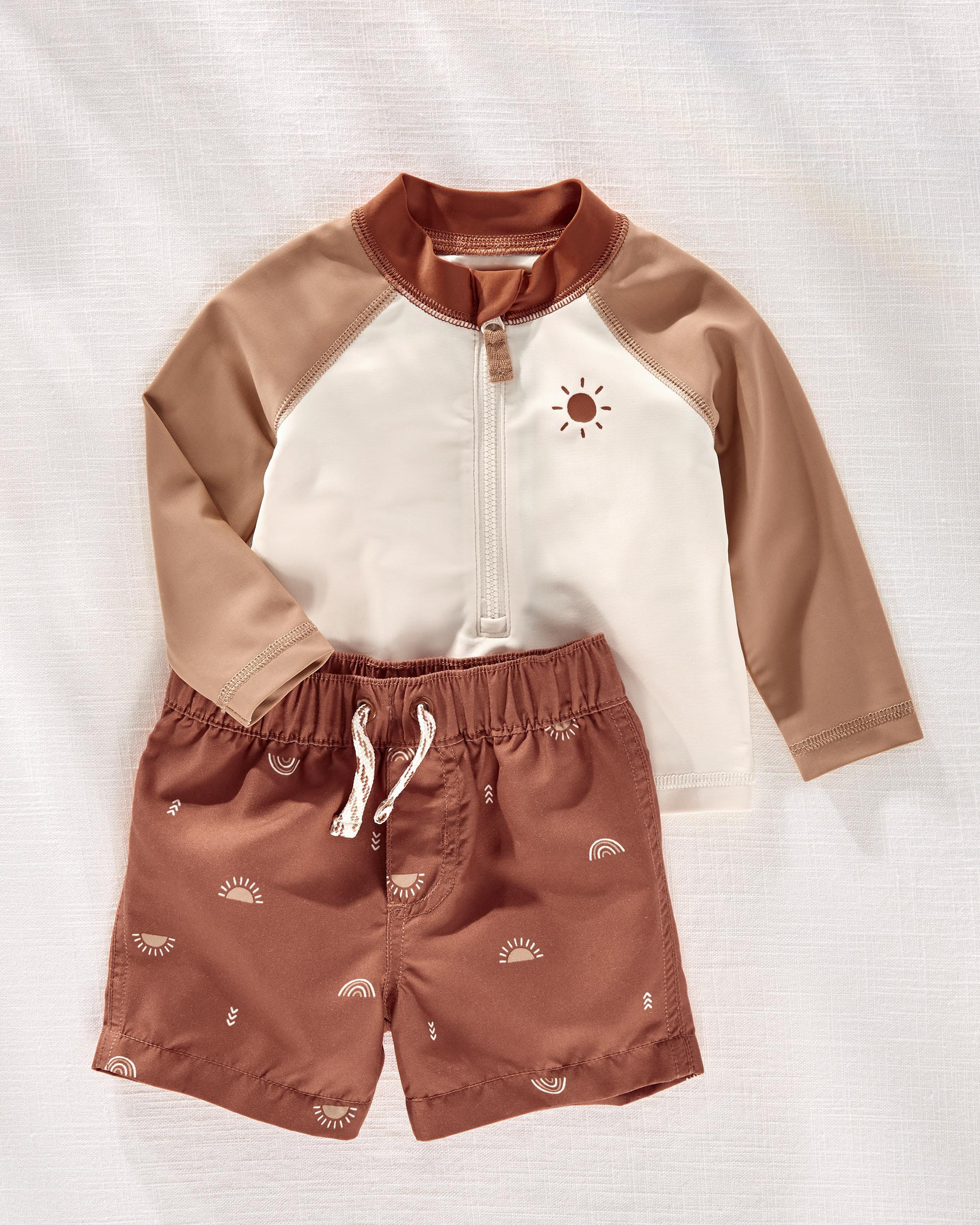 Baby Hilary Duff 2-Piece Rays And Rainbows Rashguard Set | Carter's