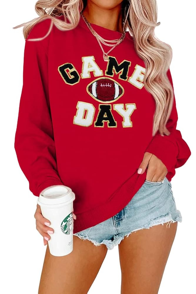 FLOYU Women Sunday Funday Sweatshirt Cute Football Graphic Pullover Game Day Weekend Tops Casual ... | Amazon (US)