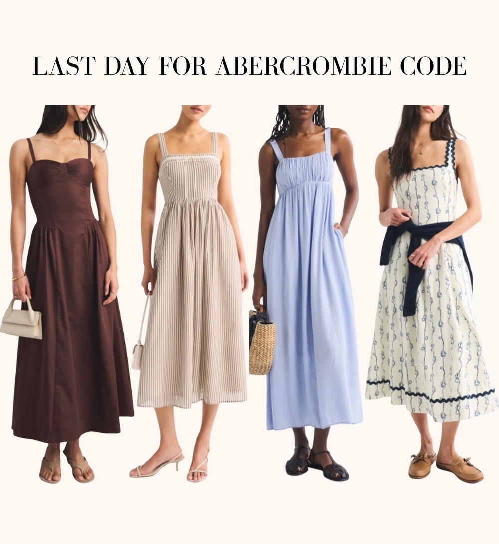 Last day for code AFJEAN to get an extra 15% off sale (ends today/Monday)
• all of these are cotton or linen except for the blue maxi 
• I take XXs petite in Abercrombie dresses

Bump friendly, summer vacation style, family photos cotton dresses, summer wedding guest, petite friendly midi dress

#LTKPetite #LTKSeasonal #LTKWedding
