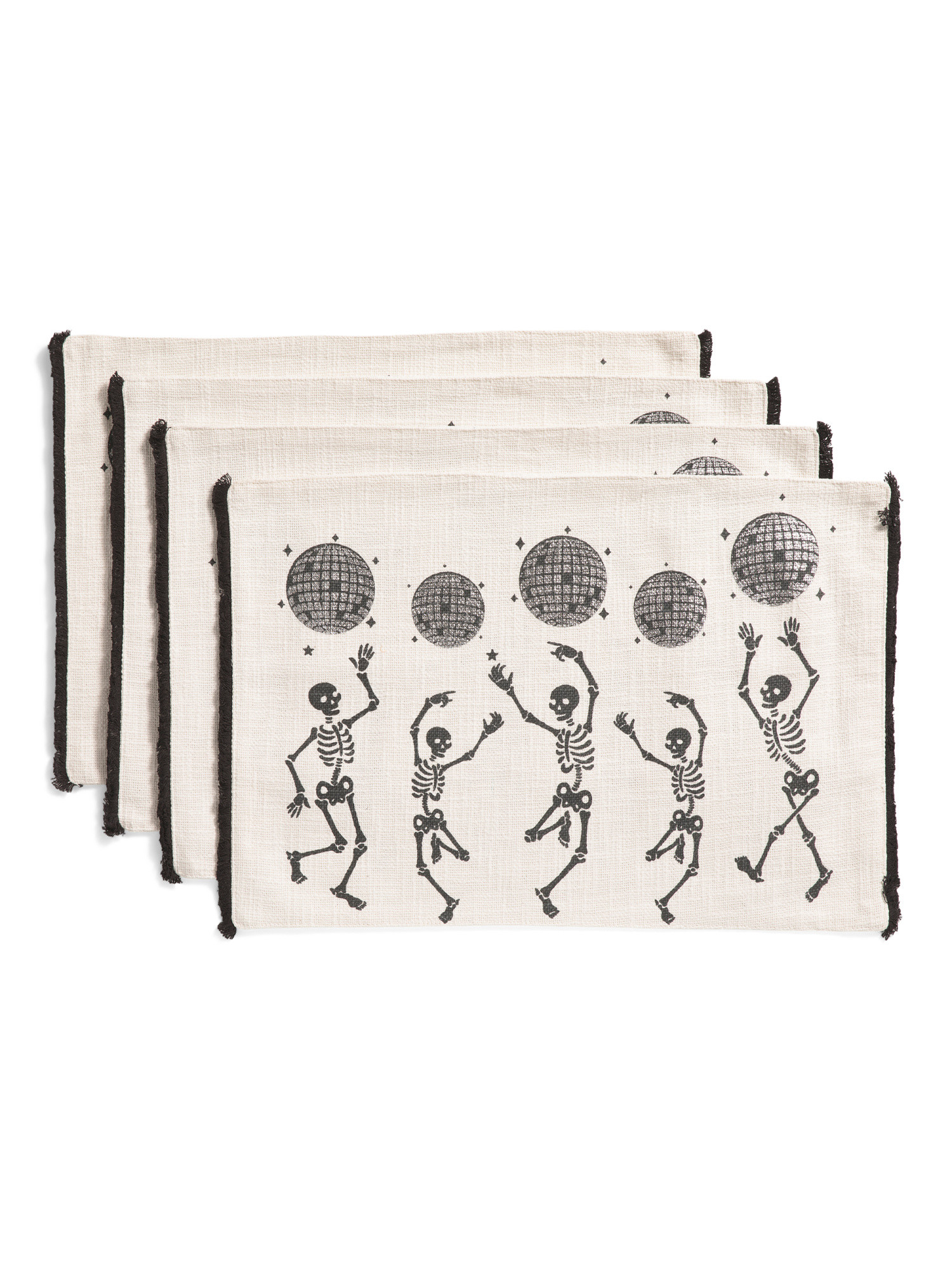 Set Of 4 Dancing Disco Skeleton Placemats | TJ Maxx