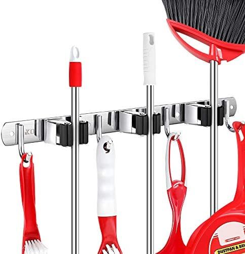 Kosair Broom Organizer Wall Mount - Metal Broom Holder Wall Mount Self-Adhesive, Mop and Broom Ho... | Amazon (US)