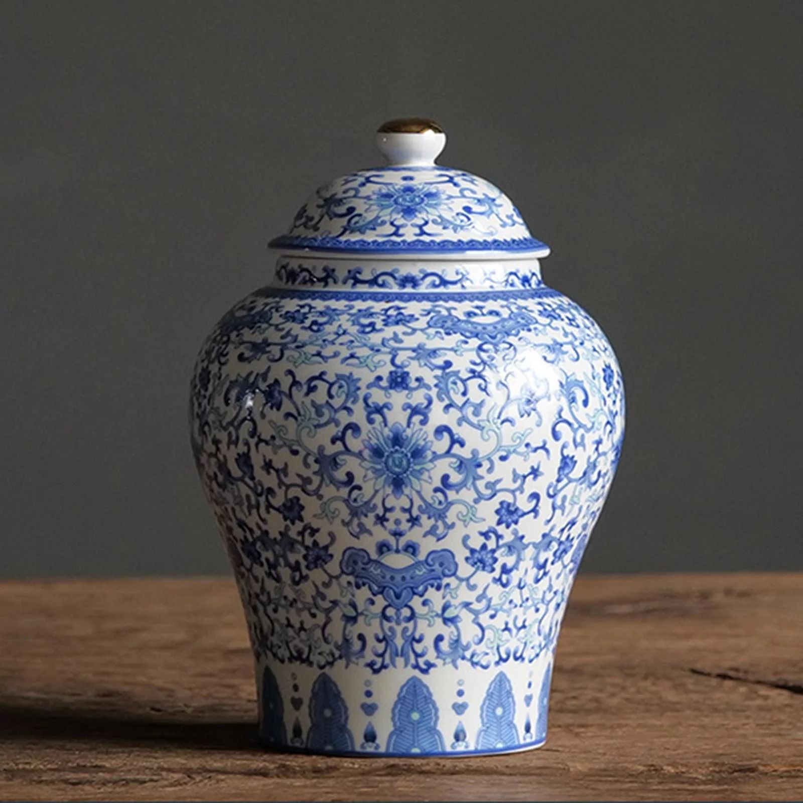 Decorative Porcelain Jar Tea Storage Table Decoration Traditional Ceramic Ginger Jar , Style D | Walmart (US)