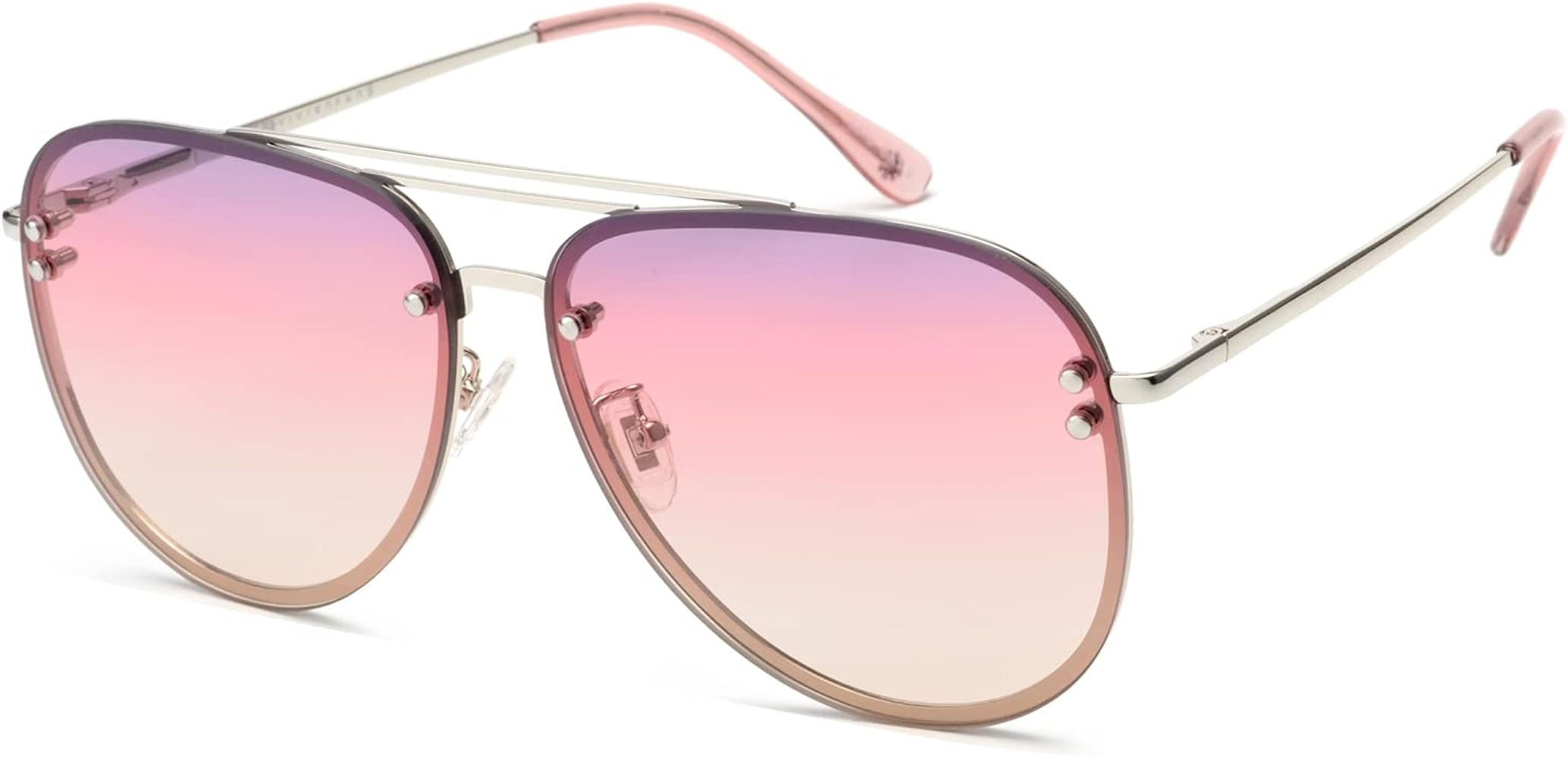 Trendy Oversized Aviator Sunglasses Womens, Retro Cute Big Shades Women's Fashion Sun Glasses UV ... | Amazon (US)