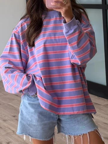 Kayda Stripe Long Sleeve | Lilac Kiss | Shop Talulah