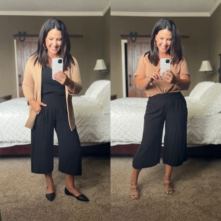 Wide leg cropped pull on pants gauchos two ways! You definitely need to add these to your work wear wardrobe. These are the perfect item for teacher outfits or the office. My school boy blazer is on sale, use code MUCHMORE to save extra through tonight 8/20. I also dress these down with sneakers and a sweatshirt or denim jacket.

#LTKFind #LTKover40 #LTKworkwear