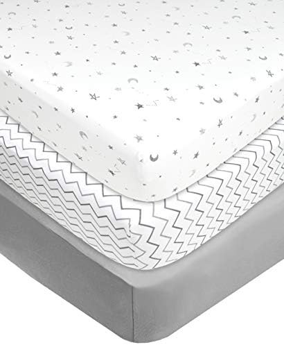 American Baby Company 100% Natural Cotton Value Jersey Knit Fitted Portable/Mini-Crib Sheet, Grey... | Amazon (US)