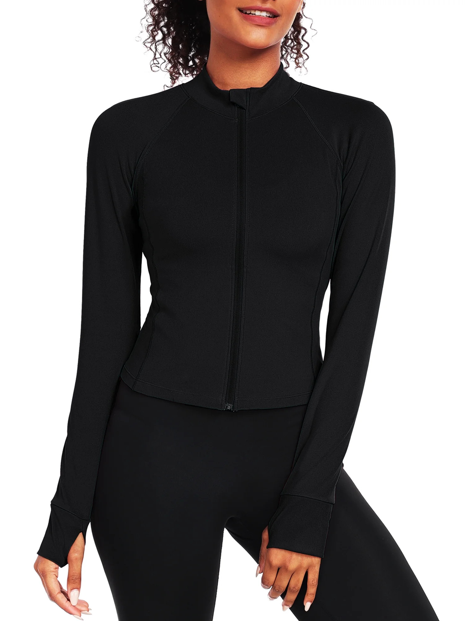 NELEUS Womens Hooded Athletic Jackets Zip Up Yoga Workout Jacket Slim Fit With 2 Inner Pockets Black US Size L | Walmart (US)