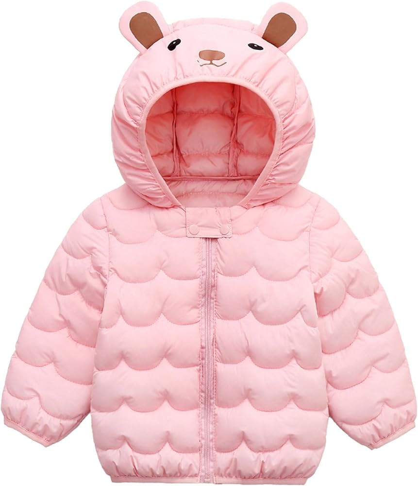 Toddler Winter Coats Puffer Padded Jacket Baby Boys Girls Bear Hoods Down Jacket Light Weight Inf... | Amazon (US)