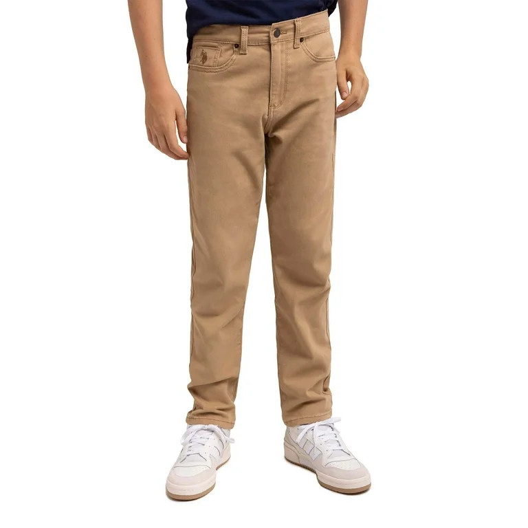 U.S. Polo Assn. Boys Stretch Twill 5-Pocket Straight Fit Pant, Sizes 4-18 | Walmart (US)