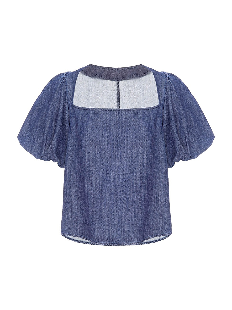 Nina Cropped Chambray Blouse | Saks Fifth Avenue