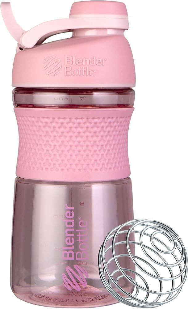 BlenderBottle SportMixer Shaker Bottle Perfect for Protein Shakes and Pre Workout, 20-Ounce, Rose | Amazon (US)