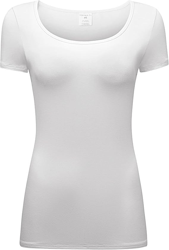 OThread & Co. Women's Short Sleeve T-Shirt Scoop Neck Basic Layer Stretchy Shirts | Amazon (US)
