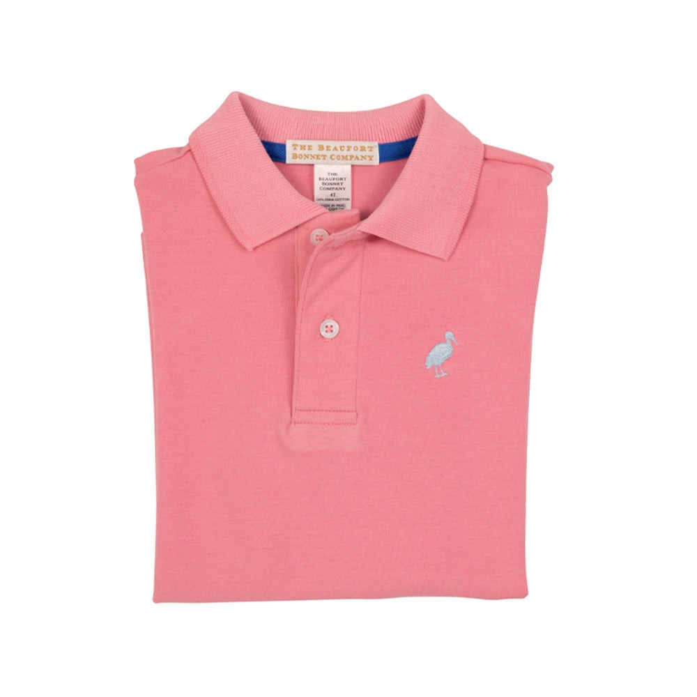 Prim & Proper Polo & Onesie - Hamptons Hot Pink with Buckhead Blue Stork | The Beaufort Bonnet Company