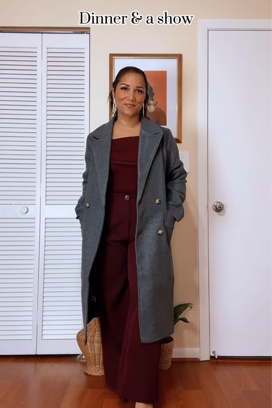 Burgundy and gray are the hottest colors this season! Pair them up for a chilly, night out! 

Gray coat
Burgundy outfit
Date night
Off shoulder 

#LTKCyberWeek #LTKSeasonal #LTKHoliday