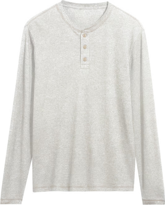 Men's Long Sleeved Waffle Henley T-shirt | Macy's