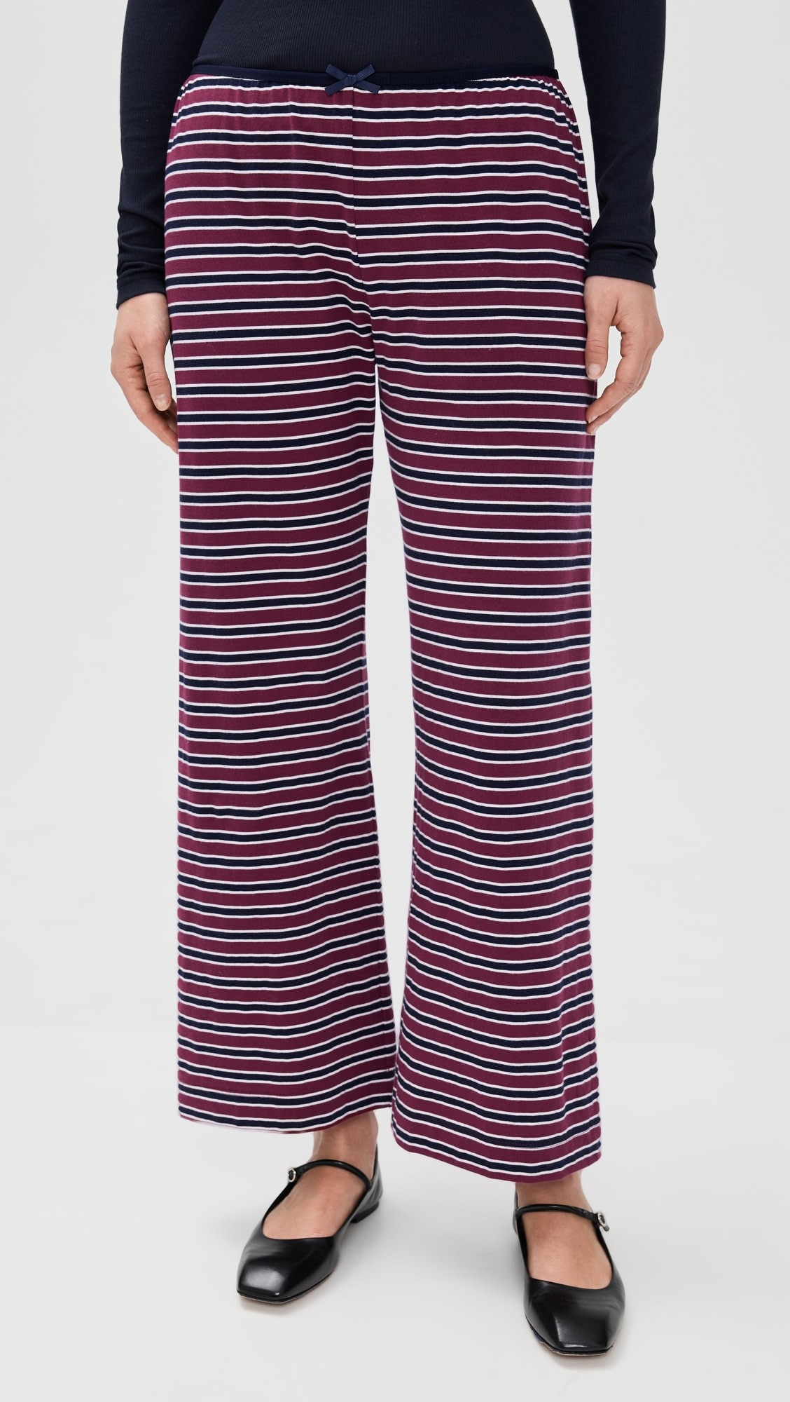 The Stripe Jersey Bow Simple Pants | Shopbop