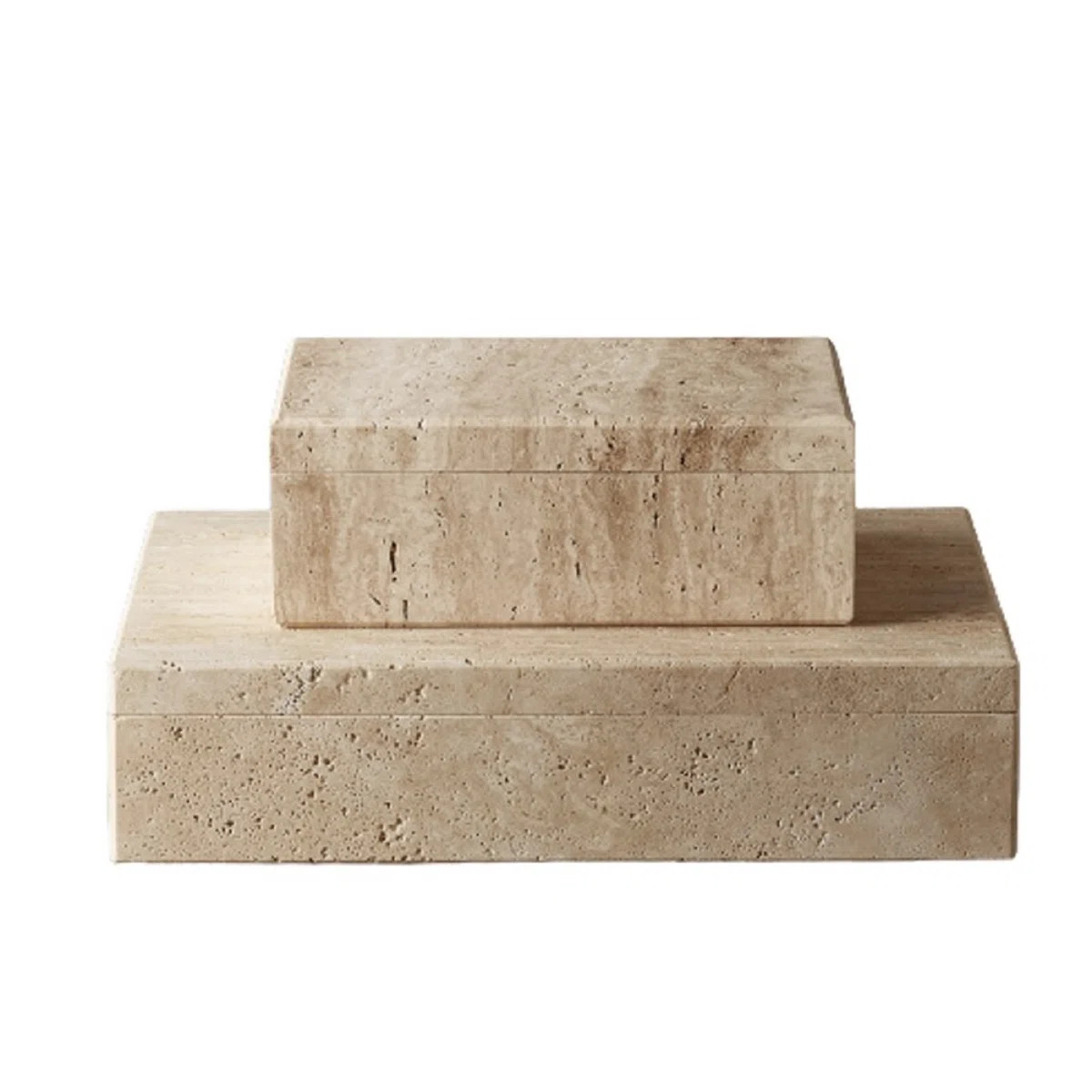 Travertine Rectangle Box Large Cream | Wayfair North America