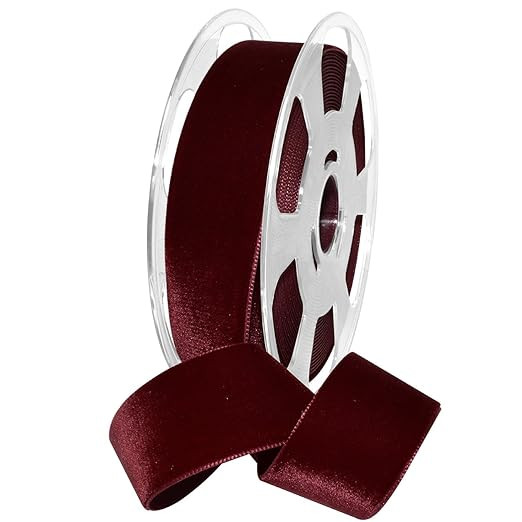 Morex Ribbon, Nylon, 1 1/2 inches by 11 Yards, Merlot, Item 01240/10-614 Nylvalour Velvet Ribbon,... | Amazon (US)