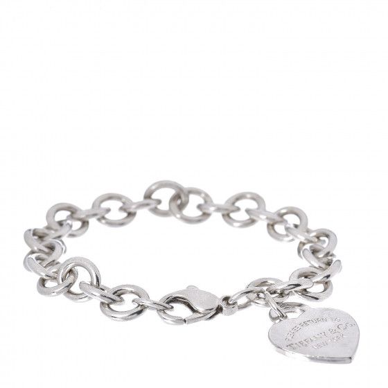 TIFFANY Sterling Silver Return to Tiffany Heart Tag Charm Bracelet | Fashionphile