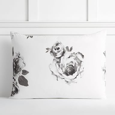 The Emily & Meritt Bed of Roses Duvet Cover & Sham - Black & White | Pottery Barn Teen
